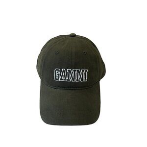 Ganni Dark Green Baseball Cap